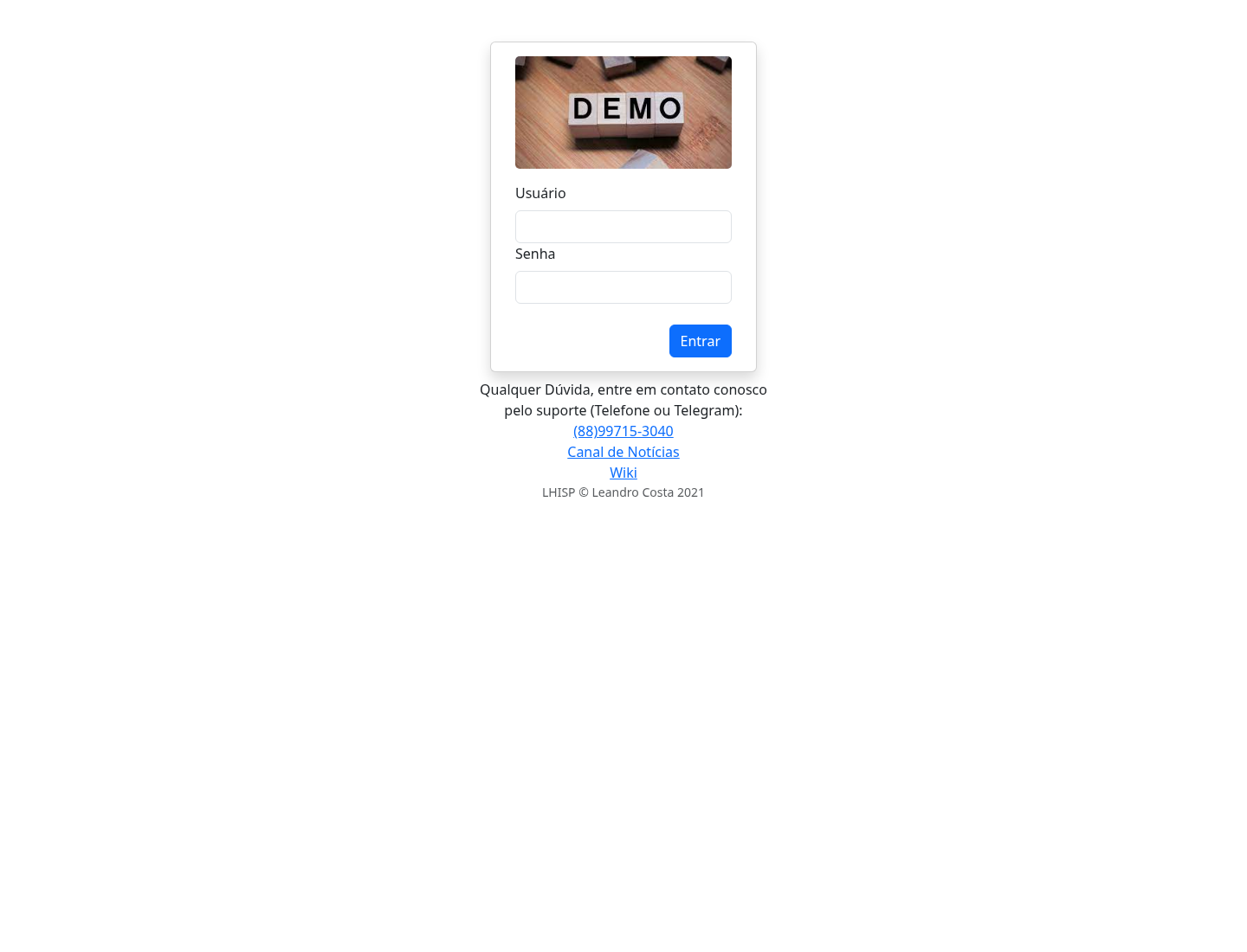 Tela de login